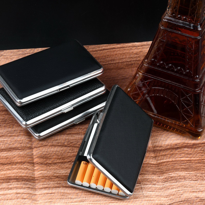 Smoking & Vaping Accessories - Nuovo portasigarette in pelle metallica sottile